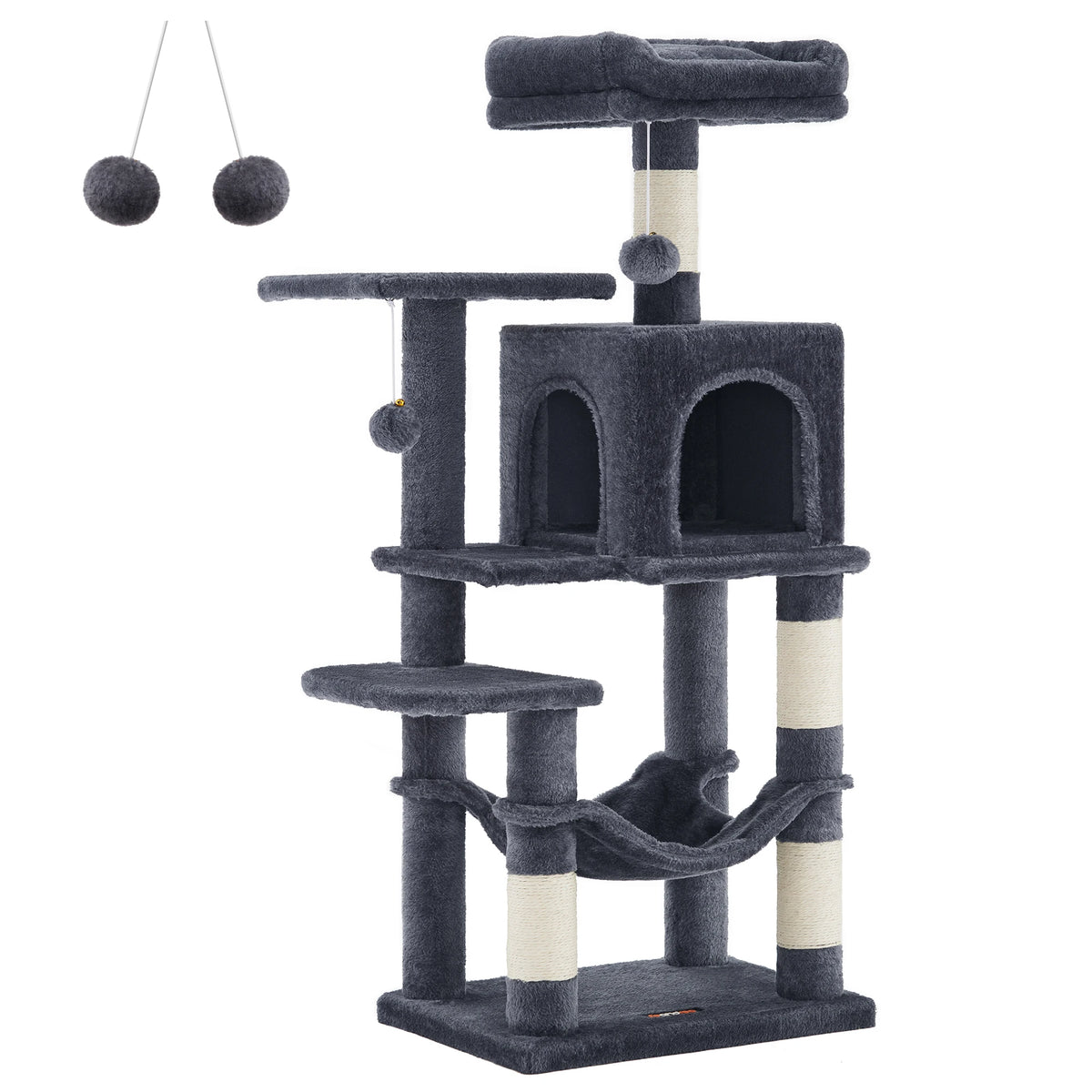 Arbre à Chat Multi-Niveaux – Niche Double & Hamac Suspendu