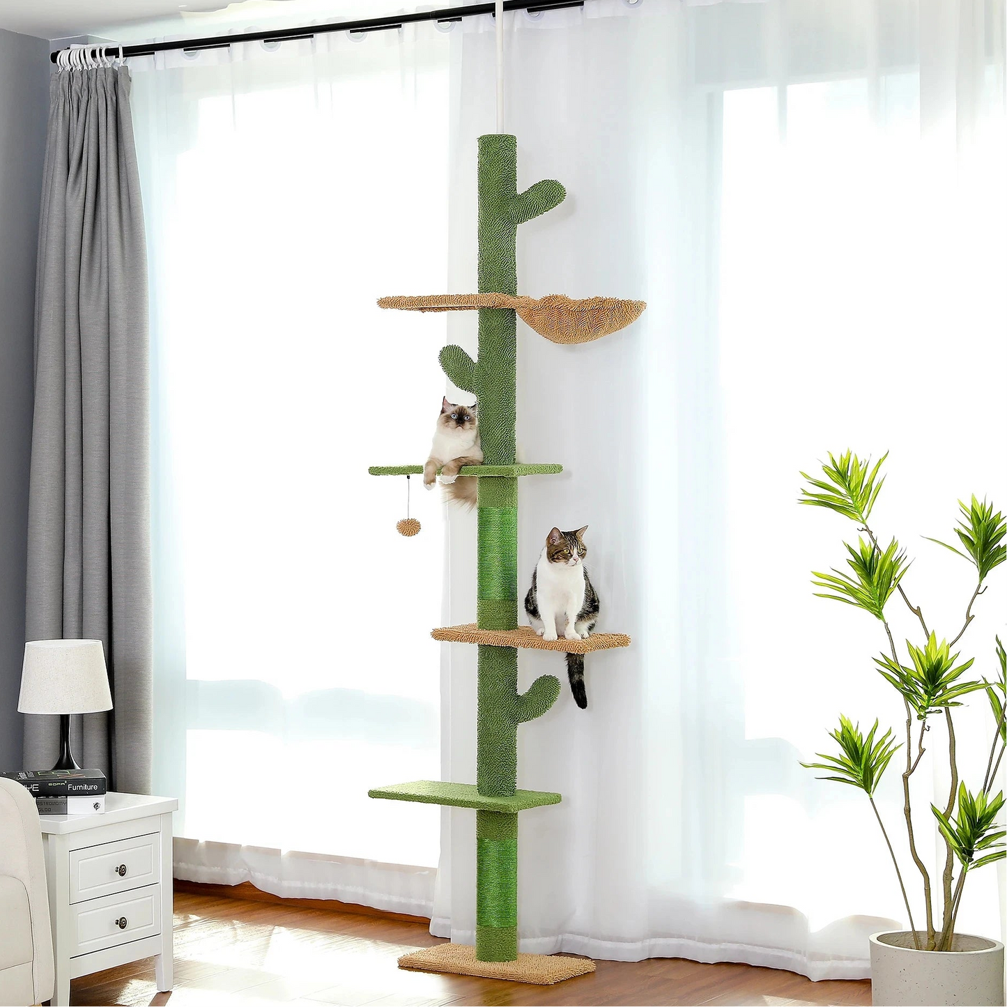 Arbre à Chat Cactus Sol-Plafond 5 Niveaux – 229 à 275 cm