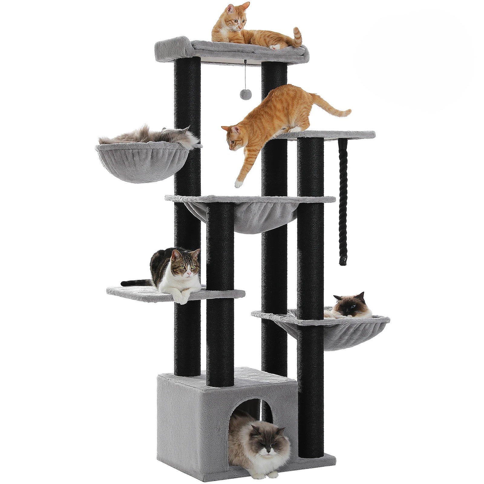 Arbre à Chat XXL 7 Niveaux – 11 Poteaux Sisal – 170 cm