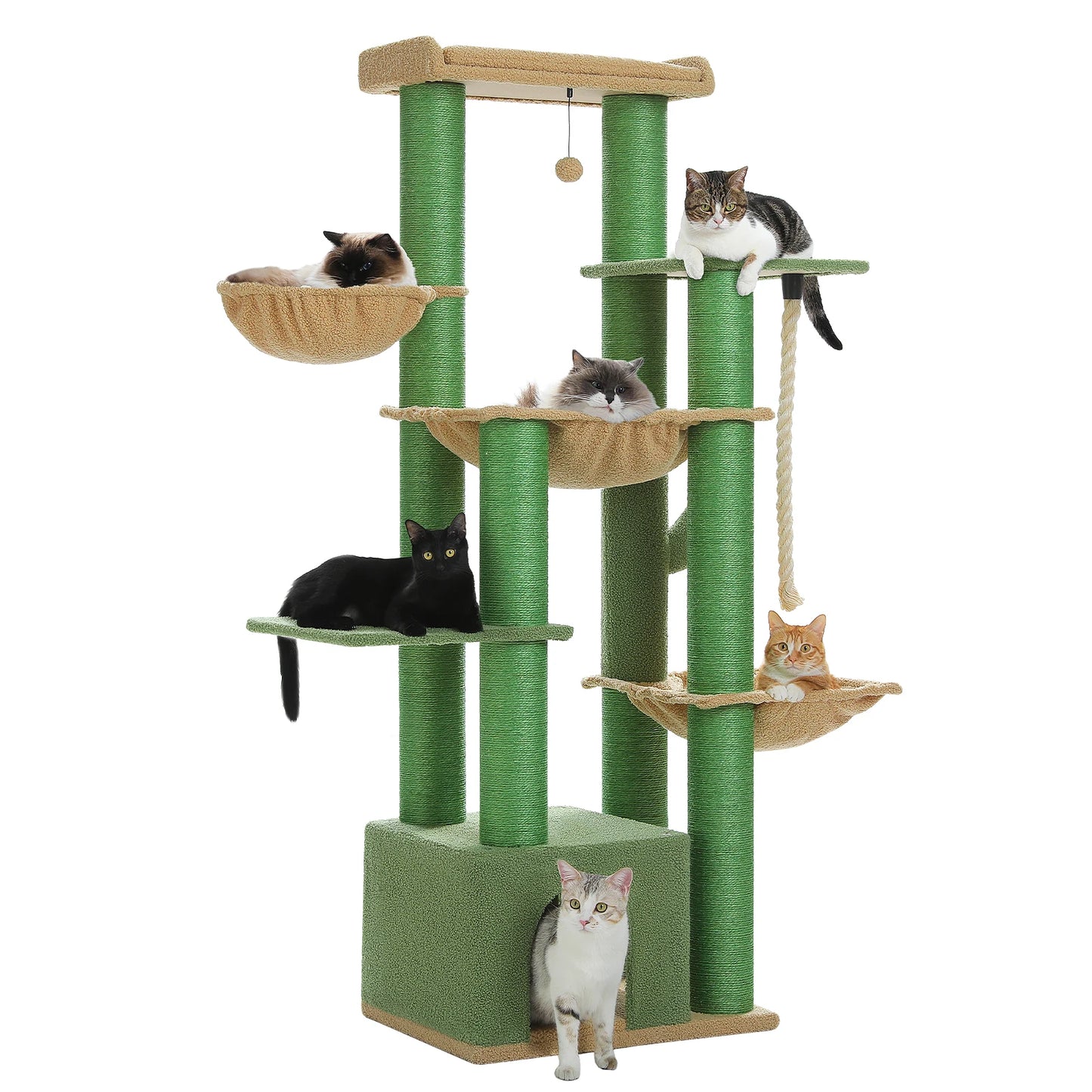 Arbre à Chat XXL 7 Niveaux – 11 Poteaux Sisal – 170 cm