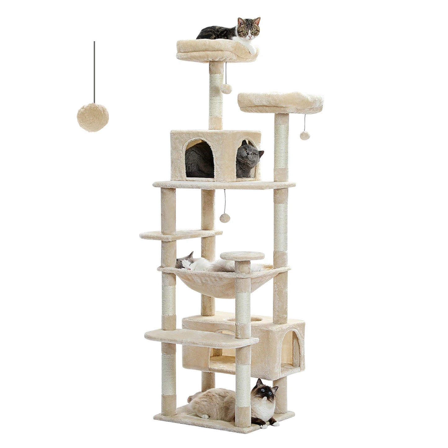 arbre à chat xxl 184 cm couleur beige