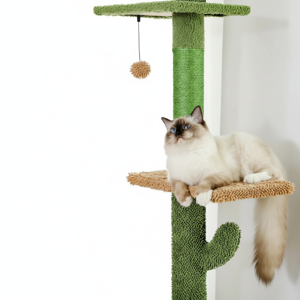 Arbre à Chat Cactus Sol-Plafond 5 Niveaux – 229 à 275 cm
